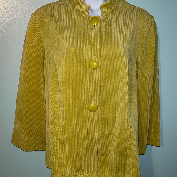 Requirements Jacket Corduroy Large Lime Green Bottom Button Loose - Picture 4 of 13